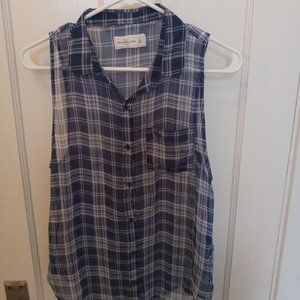 *3 FOR $13* Abercrombie and Fitch blue and white sheer tank top